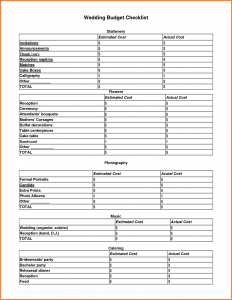 wedding list templates wedding decoration checklist