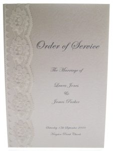 wedding order of service chantilly order of service