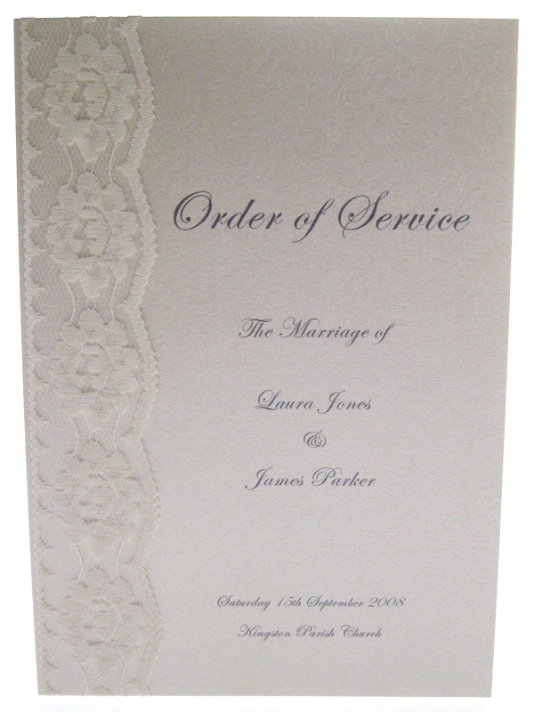 wedding order of service