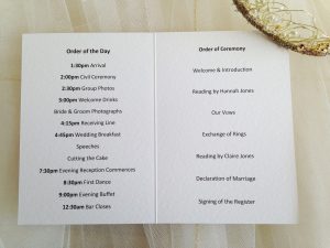 wedding order of service order of service booklet inside pages