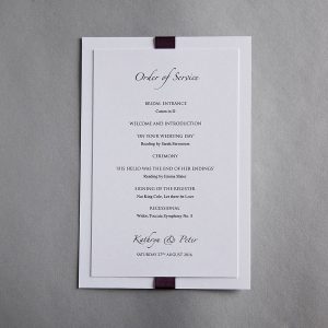 wedding order of service original elegance wedding invitation