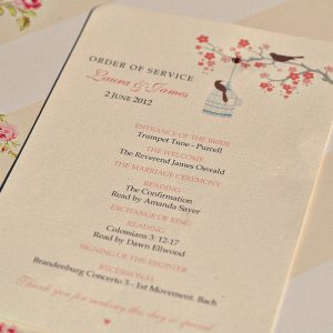 wedding order of service original order of service love birds