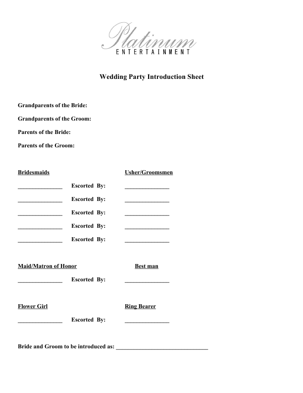 wedding order of service template