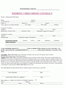wedding photographer contract real to reel wedding contract