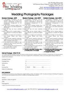wedding photographer contract wedding photography booking form and contract