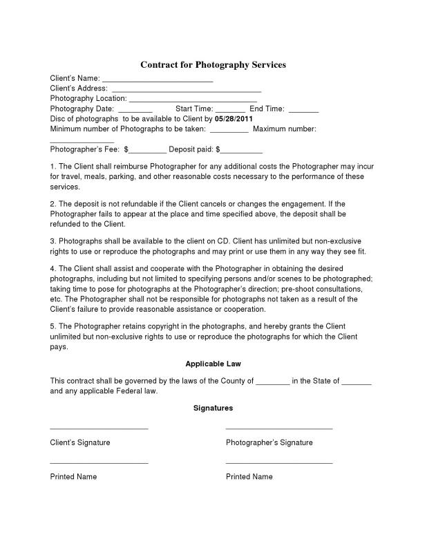 wedding photography contract pdf