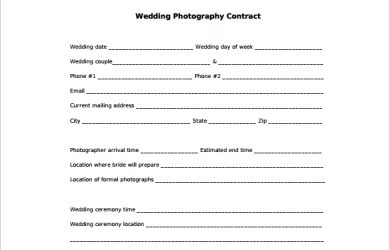 wedding photography contract pdf wedding photography contract