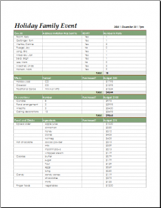 wedding plan templates holiday family event checklist