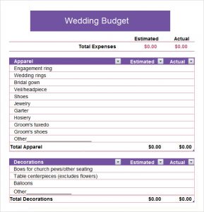 wedding planners templates wedding budget spreadsheet template
