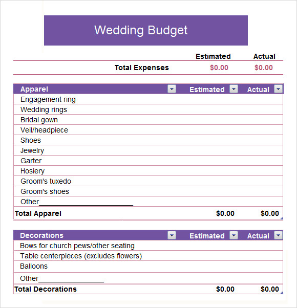 wedding planners templates