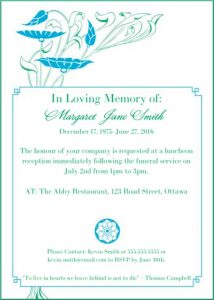 wedding program example example funeral reception invitation