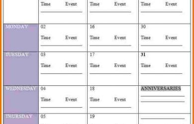 wedding program template free schedule of events template event calendar template