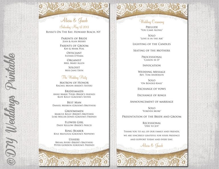 Wedding Programme Design | Template Business