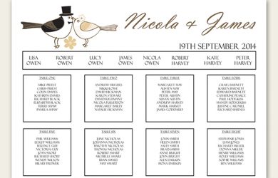 wedding thank you example wedding bride and groom love birds table plan landscape large