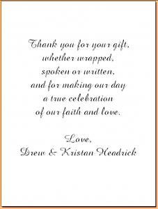 wedding thank you note examples headrick sample thank you inside