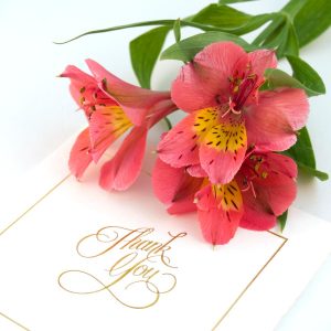 wedding thank you note sample thank you note with red flower