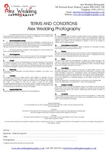 wedding venue contract wedding photography booking form and contract