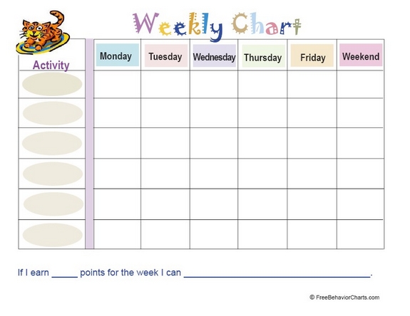 weekly behavior charts