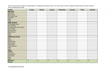 weekly chore chart template weekly chore chart template
