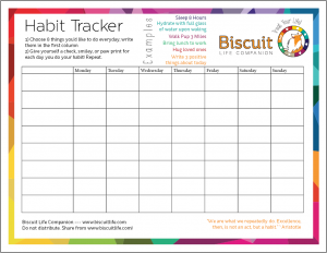 weekly food journal habit tracker screenshot