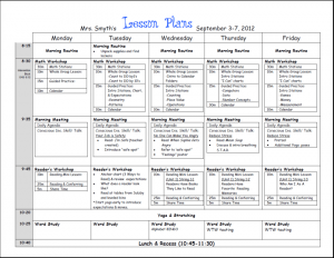 weekly lesson plan for preschool lesson