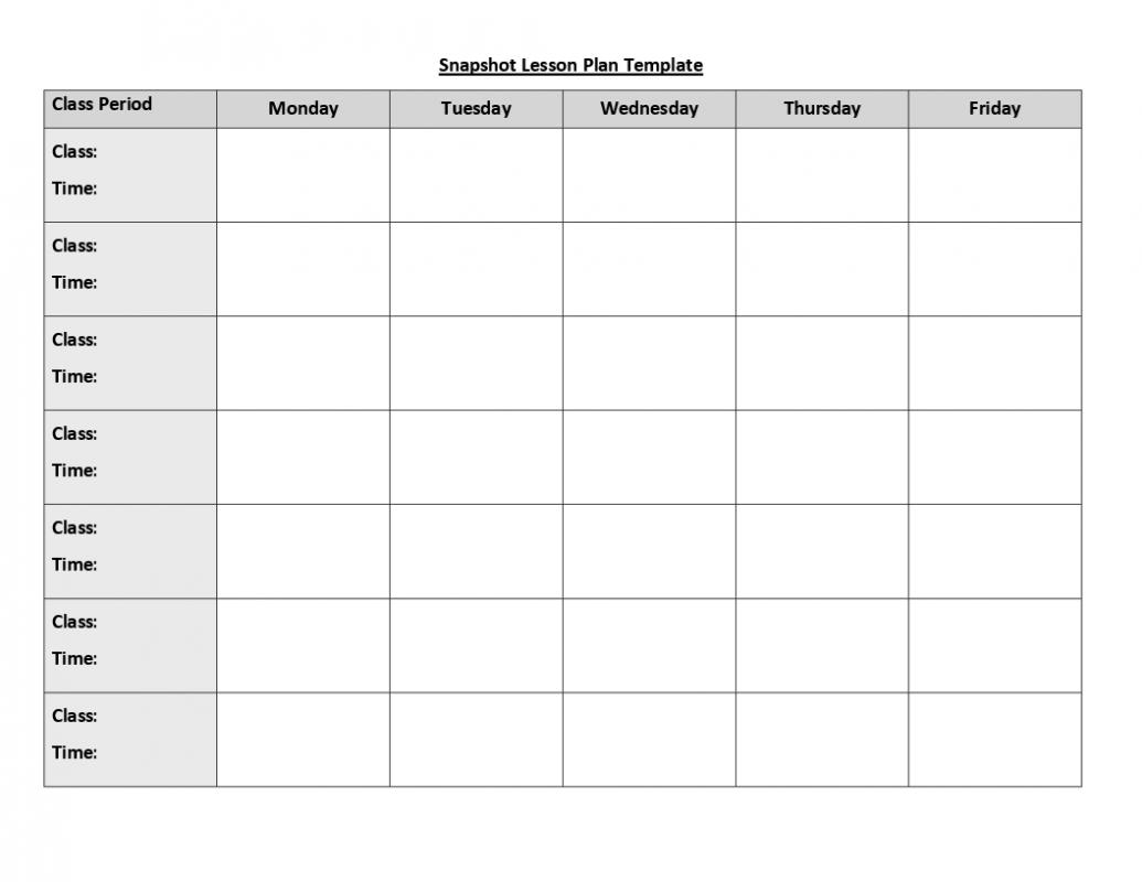 weekly lesson plan template doc
