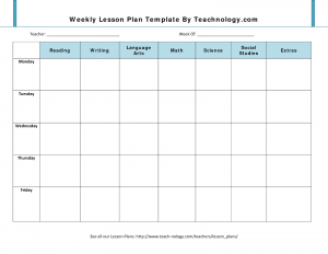 weekly lesson plan template weekly lesson plan template 3