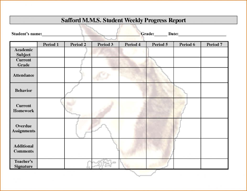 weekly progress report template