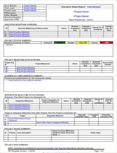weekly report template executive weekly status report template