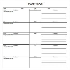 weekly report template weekly report template pdf