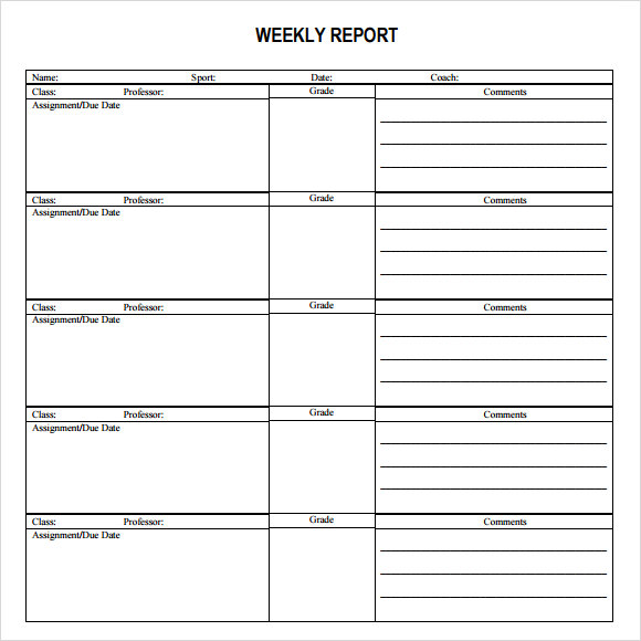 weekly report template