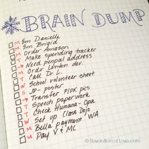 weekly time sheets bujo braindump