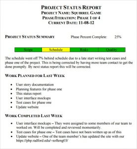 weekly update template weekly status report image