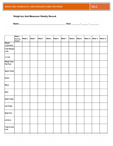 weight tracker chart weight loss weekly chart template
