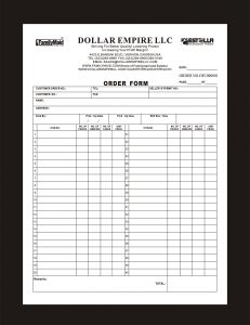 wholesale order form template order sheet