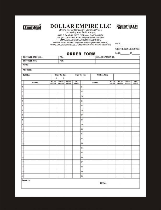 wholesale order form template