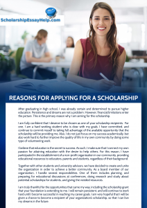 why should you receive this scholarship essay examples reasons for applying for a scholarship