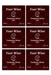 wine label template wineb