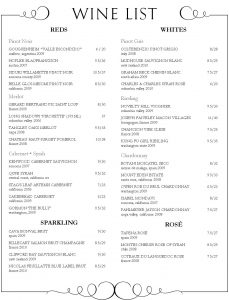 wine list template doc