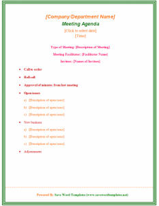 word certificate template business templates formal business meeting agenda template sample