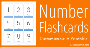 word flash card template number flash cards