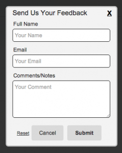 word form template css feedback form
