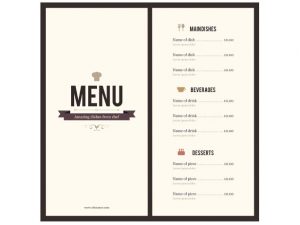 word menu template menu template