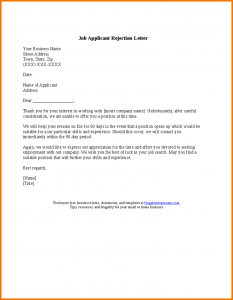 word newsletter templates rejection letter template job applicant rejection letter
