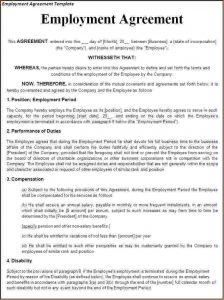 work contract template employment contract template employment agreement template