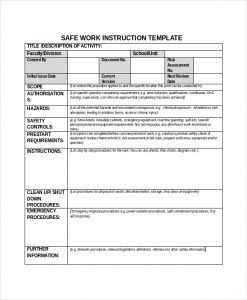 work instruction template work instruction template