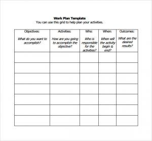 work plan template format of work plan template