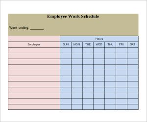 work schedule template employee work schedule template3