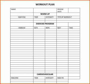 workout program template workout plan template