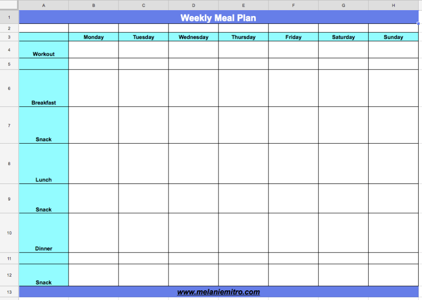 workout schedule template